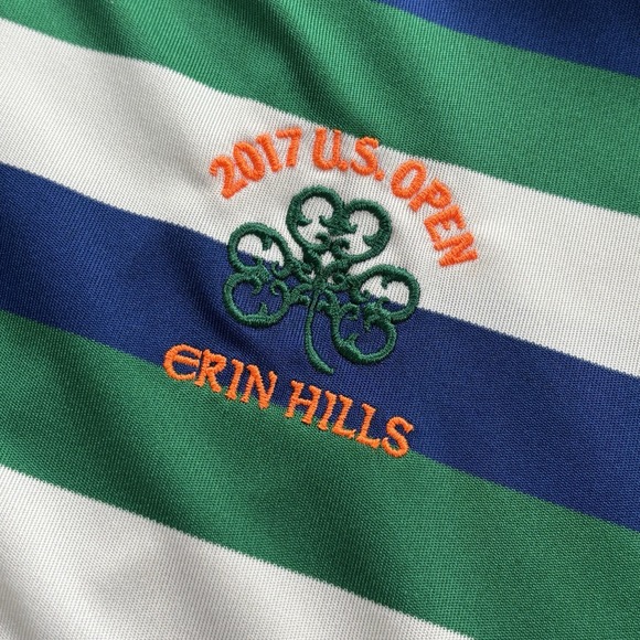 Polo Ralph Lauren ERIN HILLS L Mens Polo Shirt‎ Performance Golf Green Blue - Picture 9 of 13